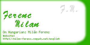 ferenc milan business card